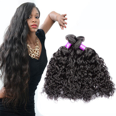 

5 Bundles Malaysian Virgin Hair Water Wave 7A Unprocessed Wet&Wavy Human Hair Extension Malaysian Curly Hair Weave Color 1B