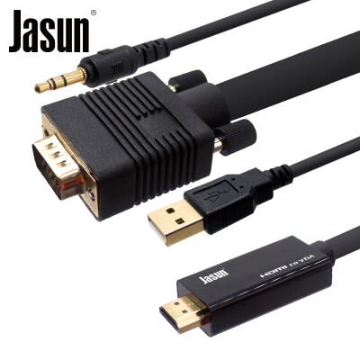 

Jason (JASUN) Кабель HDMI-VGA 8 метров с аудиоконвертом для преобразования аналогового сигнала. Блокнот / настольный компьютер / телевизионная приставка / затем телепроектор дисплея JS-085