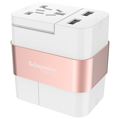 

Schneider Electric 4-Port Travel Outlet 2-портовый USB многонациональный конвертер для путешествий Белое кольцо Pink TR94020UR_PK_C1