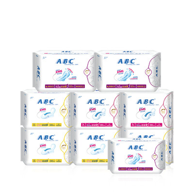 

ABC all day with breathable moisture wet cotton sanitary napkins 10 pack a total of 80 new&old packaging random delivery