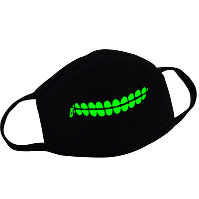 

MyMei Unisex Black Mouth Mask Light Noctilucent Luminous Dust Teeth Fangs Mask Hot