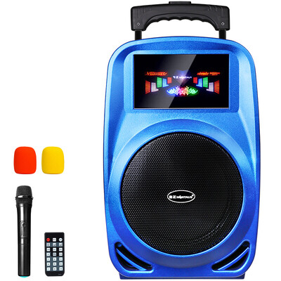 

Jinzheng NINTAUS N22 8 inch square Dance rod speaker Bluetooth outdoor portable audio high power subwoofer with wireless microphone loudspeaker blue