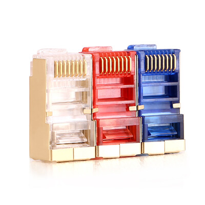 

AMPCOM AMCOM AMCAT5EBGP010 TP shielded crystal head super five gold-plated gold-plated RJ45 network CAT5E cable connector connector transparent color 10
