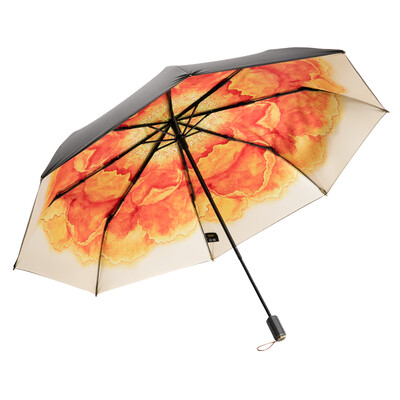 

Bananaunder small black umbrella series rain tong tri-fold double sunshade umbrella rain sunshade folding sun umbrella