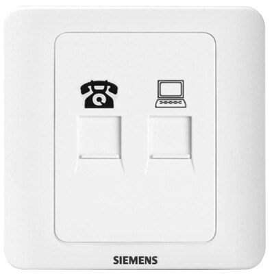 

Siemens SIEMENS 5TG01251CC1 switch socket telephoto phone computer socket elegant white