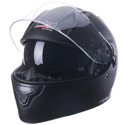 

Tanked Racing Motorcycle Helmet Electric Battery Car Helmet with Bib Double Lens T129 Autumn&Winter Full Helmet XXL Code White