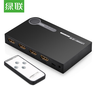 

Зеленый (UGREEN) HDMI-переключатель 3 в три из 4-каратного телевизора с высоким разрешением 3D-видео-распределителя с телевизором с дистанционным управлением для совместного использования черного 40234