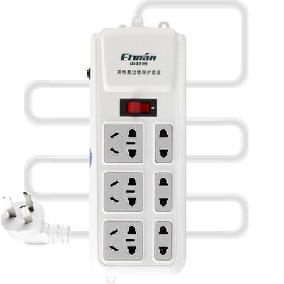 

Interman Etman 3 meters small six overload protection socket twenty-three with switch wiring board porous multi-purpose plug-in wiring board drag line board inserted