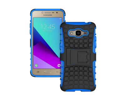 

J2 prime CaseGangxun Heavy Duty Armor Dual Layer Rugged Hybrid Hard Shockproof Case with Kickstand for J2 prime Cover blue