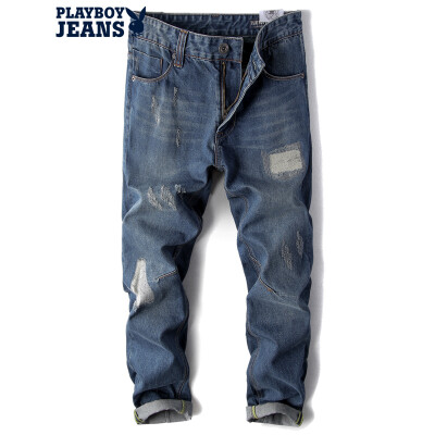 

Playboy (PLAYBOYJEANS) Worn Spiraea Cowboy Long Pants Male Slim Tide 62104005 Cowboy Blue 33