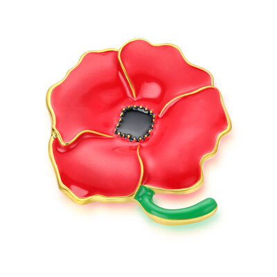 

Yoursfs Wedding Red Flower Brooches Pins Fashion Jewelry Brooches Kate Princess Memorial Enamel Brooches for Women