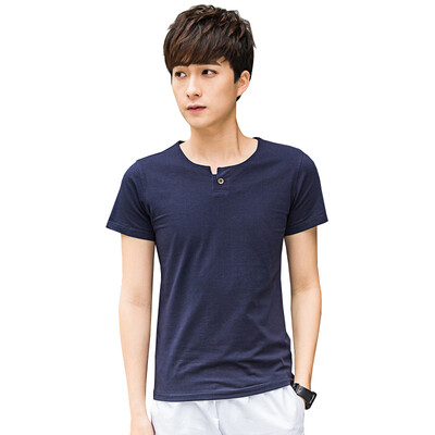 

GEEDO футболка мода случайные с коротким рукавом футболка 6818 синий M