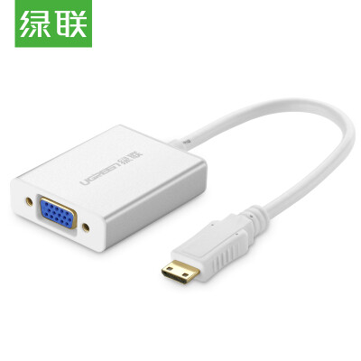 

Green Alliance (UGREEN) Mini HDMI to VGA Converter with Audio Interface HD Adapter Mini Cable Flat Panel Notebook Display Projector White 40217