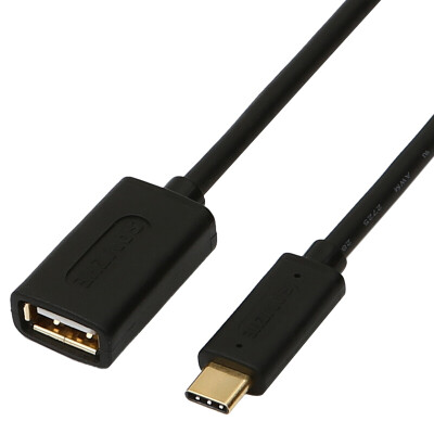 

Yamazawa (SAMZHE) Type-c to USB2.0 female OTG adapter cable to connect the U disk cable support Apple MacBook / music / Samsung / Huawei P9 black 0.25 meters