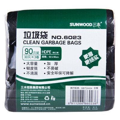 

Miki (SUNWOOD) 6023 толстые мешки для мусора 50 × 60 см 3 рулона 90 черный