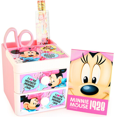 

Disney storage box pen holder children scissors straight ruler HB pencil primary school stationery gift box set Minnie Z6919