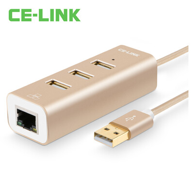 

CE-LINK 1999 USB20 to RJ45 cable interface USB cable Fast Ethernet 3-port HUB splitter hub Apple Mac external network card converter Tu Hao gold