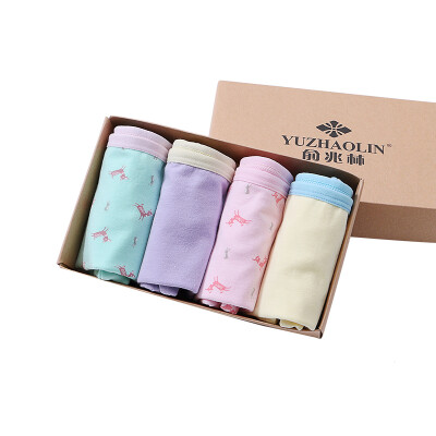 

Yu Zhaolin children&39s underwear category A standard girl four boxed triangle angle underwear YL17T003DZ deer&bunny angle 120 yards