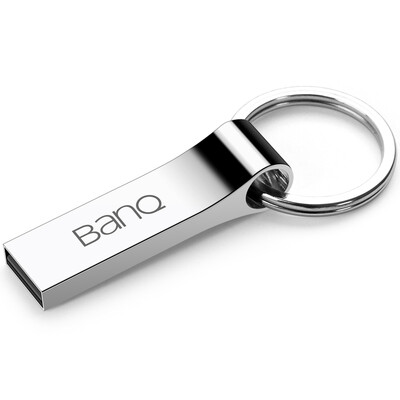

banq P9 U disk 32G all-metal large ring U disk waterproof shock portable version of silver