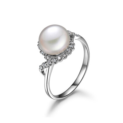 

Jingrun Pearl germination 7-8mmS925 silver inlaid freshwater pearl ring on the 13th