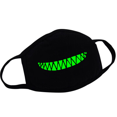 

MyMei Unisex Black Mouth Mask Light Noctilucent Luminous Dust Teeth Fangs Mask Hot