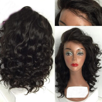 

Brazilian human hair full lace wig with baby hair wavy glueless full lace human hair wigs for black women