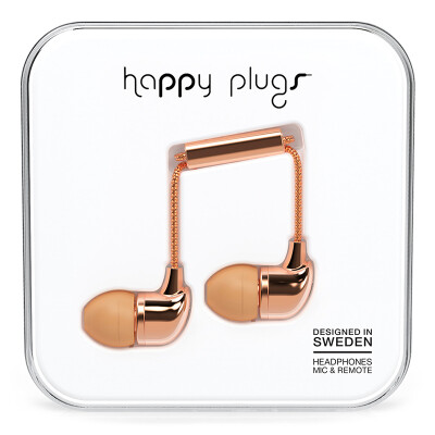 

Happy Plugs in-Ear Matte Deluxe Edt In-Ear Headphones Music Headphones Apple Andrews Mobile Phone Headphones Nordic Design Sweden Light Tide Brand Rose Gold