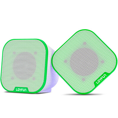 

Le LOYFUN LF-807 mini stereo computer desktop audio portable mobile phone subwoofer white&green