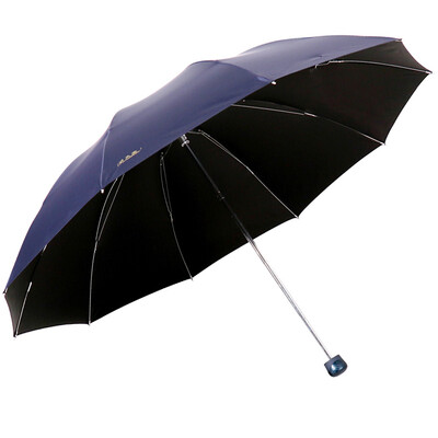 

[Jingdong supermarket] heaven umbrella to strengthen the reinforcement of the three-fold steel bar steel business sunny umbrella umbrella deep blue 33188E