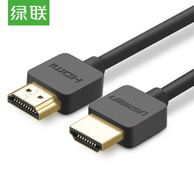 

Green UGREEN HDMI cable 4K HDMI high-definition line 20 3D video line thin line notebook computer TV monitor projector cable 1 meter black 30823