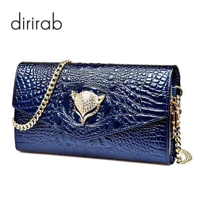 

Dirirab Leather women's shoulder bag crocodile pattern leather fox chain small bag wild envelope bag ladies big wallet