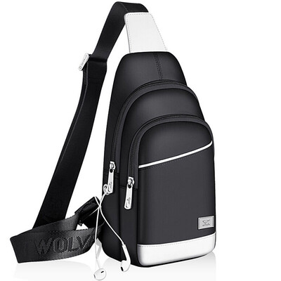 

Jingdong Supermarket seven wolves chest bag men&39s shoulder Messenger bag fashion Korean version of leisure sports waist bag black B0601164-101
