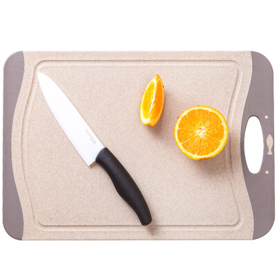 

Arsto Husk chopping board Anti-slip chopping board Wheat fiber cutting board Baby food supplement board Wheat color Large size 39 27 08cm
