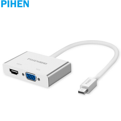 

Pinco (PIHEN) PH-ZHQ015 Apple Mini DP to VGA / HDMI 2-in-1 Converter Lightning Interface Mini Mini Displayport Adapter Silver