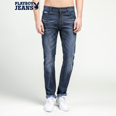 

Playboy PLAYBOYJEANS Джинсы мужские Slim Leisure Water Washing Straight Pants Молодежные корейские мужские брюки PB5114668 Cowboy Blue 33