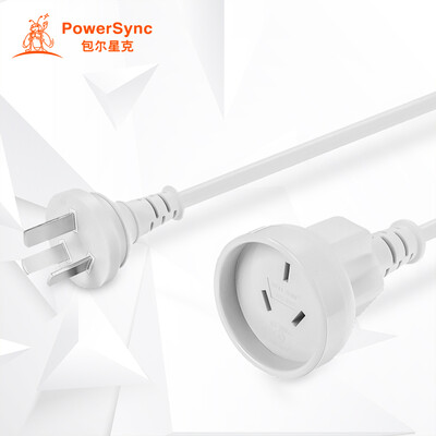 

(PowerSync) MPCTKH9020 домашний пользователь иностранный стандарт 3 штекер самец к женскому аккумулятору автомобильный принтер рисоварка электрическая чайник удлинитель шнур белый 2 метра