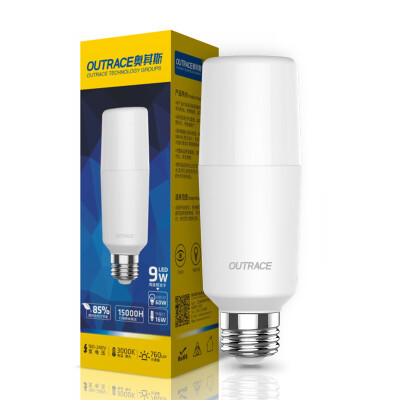 

Odys (OUTRACE) led bulb E27 screw mouth 9W yellow 3000K bulb light super high-power energy-saving downlight household cylindrical lamp