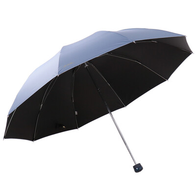 

Paradise umbrella to strengthen the collision hit cloth black plastic three fold business umbrella umbrella deep purple 33188E