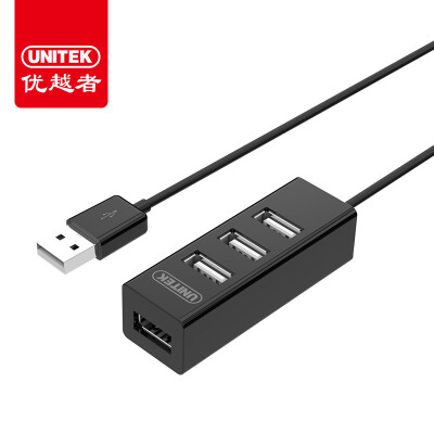 

(UNITEK) USB сплиттер высокой скорости один перетащить более четырех интерфейсов 1,5 метра ноутбук настольный компьютер 4 порта концентратор HUB конвертер черный Y-2140GBK