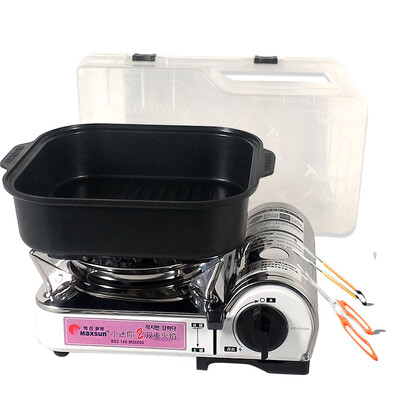 

Veil mini-portable grill hot pot card-type furnace outdoor wind barbecue meat stove fire gas furnace butane gas tank MS-8000 baking pan suit