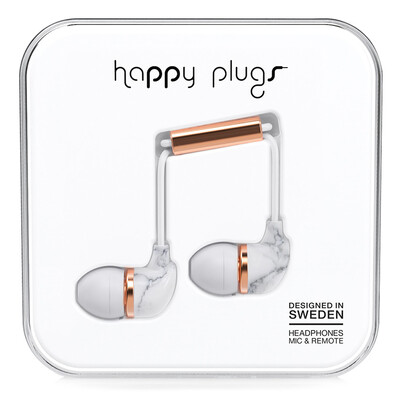 

Happy Plugs Unik Edition in-Ear Ear Earrings Music Headphones Apple Andrews Mobile Phone Headphones Scandinavian Design Sweden Light Luxury Edition Marble Patterns