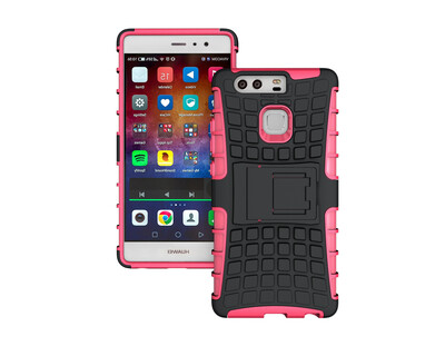 

Huawei P9 CaseGangxun Heavy Duty Armor Dual Layer Rugged Hybrid Hard Shockproof Case with Kickstand for Huawei P9 Cover rose
