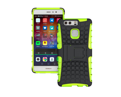 

Huawei P9 CaseGangxun Heavy Duty Armor Dual Layer Rugged Hybrid Hard Shockproof Case with Kickstand for Huawei P9 Cover green