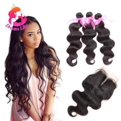 

Unprocessed Brazilian Virgin Hair 3 Bundles Body Wave With Closure Brazilian Virgin Human Hair Bundle Best Brazilian Body Wave Ha