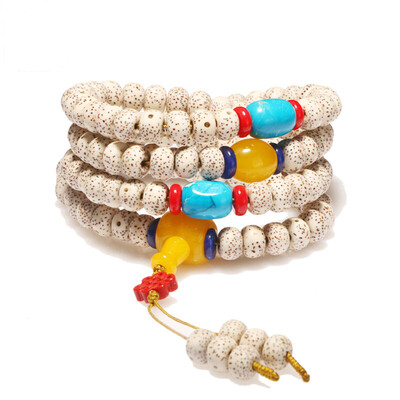 

Text play the world (wenwantianxia) the first month of high-density white star Bodhi 108 men and women bracelet Buddha beads necklace auspicious Zhu Sha paragraph 10 * 8mm