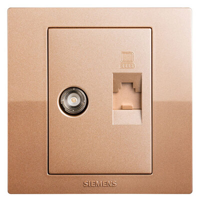 

Siemens (SIEMENS) 5UH80363NC03 коммутационная розетка Yue move computer + TV socket (золото шампанского)