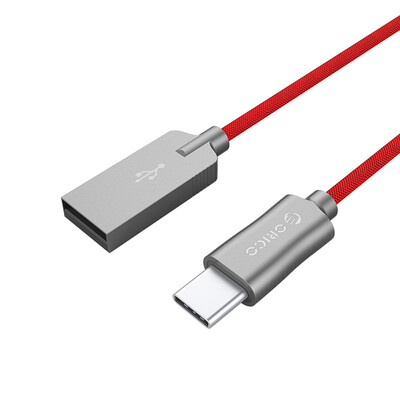 

ORICO HCU-10 TYPE-C mobile phone charging line denim braided USB data cable 1 meter for millet 5S / Huawei P910 / glory V89 / flat red