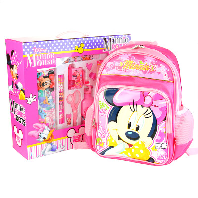 

Disney children's school supplies schoolchilds stationery suits pencil cases pencil sharpener hand eraser student feet suit gift box Minne Pink Z6980