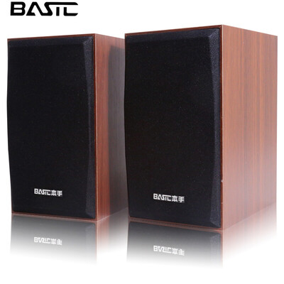 

My hand BASIC M10 20 channel mini stereo computer USB portable wood subwoofer brown