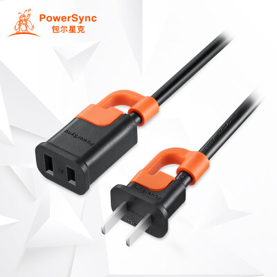 

PowerSync MPCNKG0030 power extension cord black with orange 180 degrees 2 plug male against the mother anti-swing